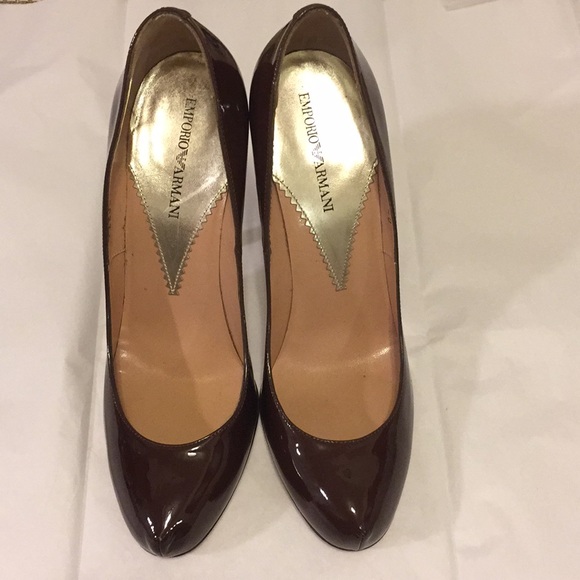 Emporio Armani chocolate brown patent leather shoe - Picture 2 of 8
